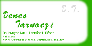 denes tarnoczi business card