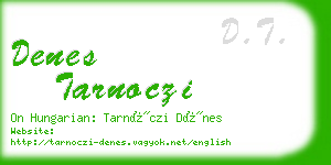 denes tarnoczi business card